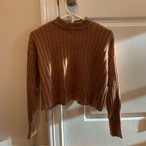Mock Neck Cropped Sweater
